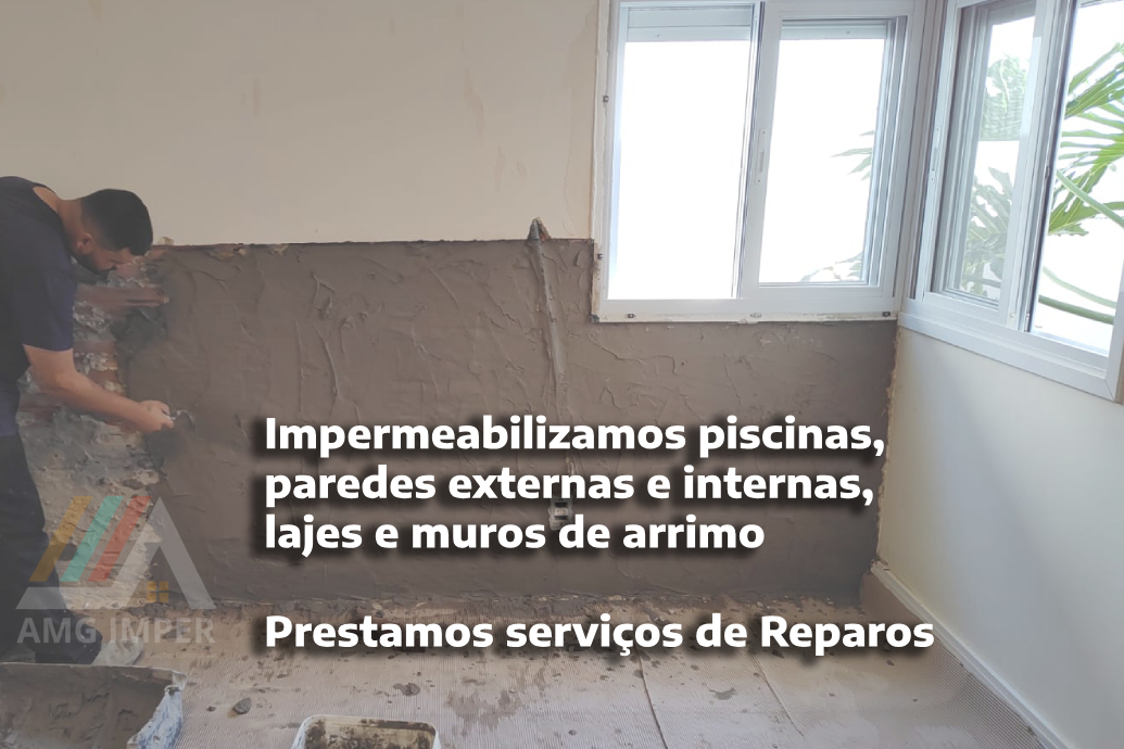 Impermeabilizamos paredes, baldrames, lajes e outros contra infiltrações